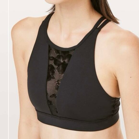 Lululemon x Alchemy Energy Bra Size 6 Flocked Black - Picture 1 of 8